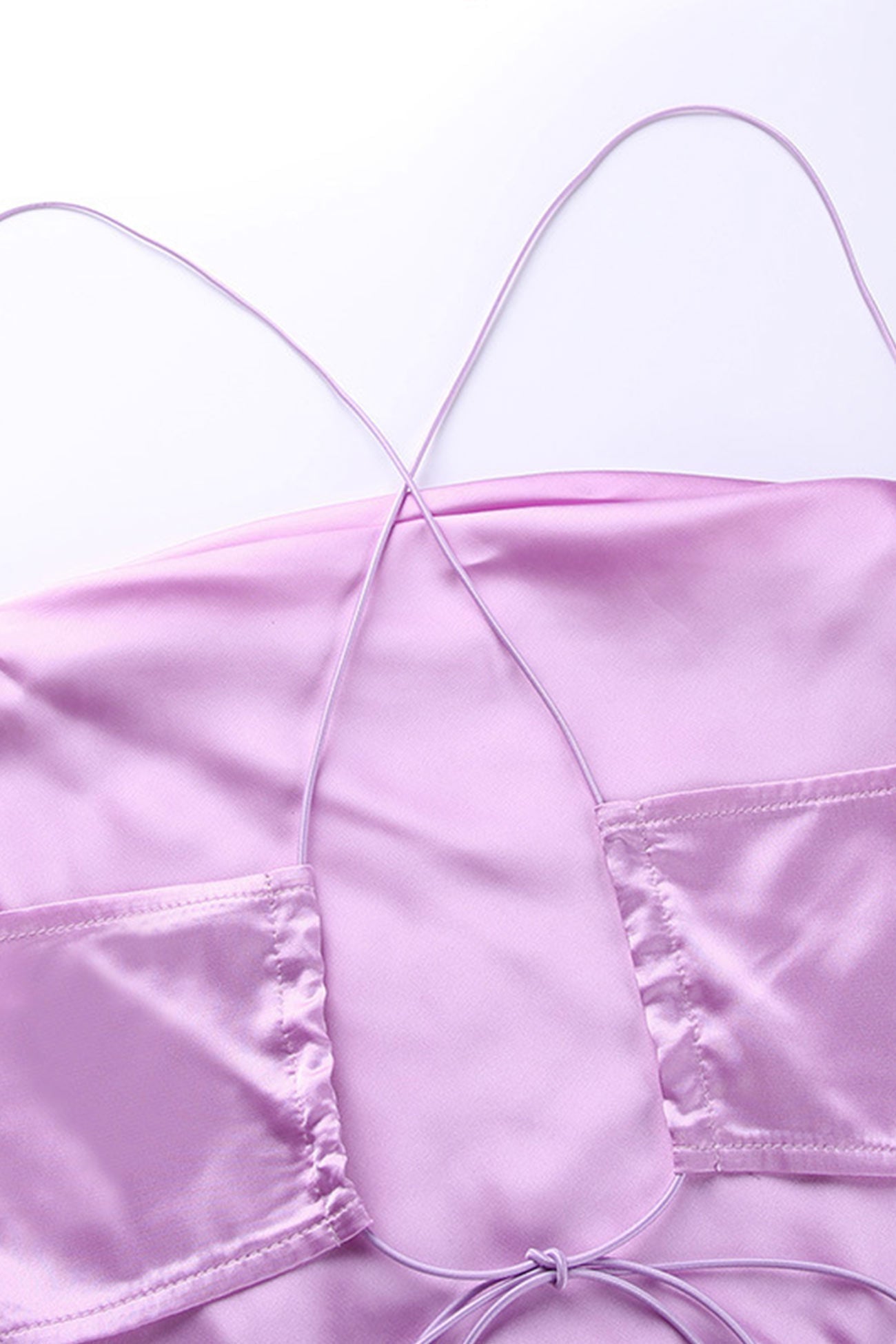 Satin Cowl Neck Tie-back Cami Dress