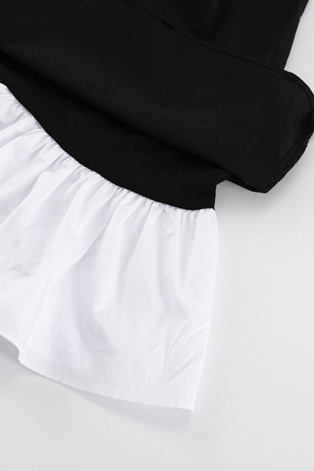 Solid Color V Neck Babydoll Dress