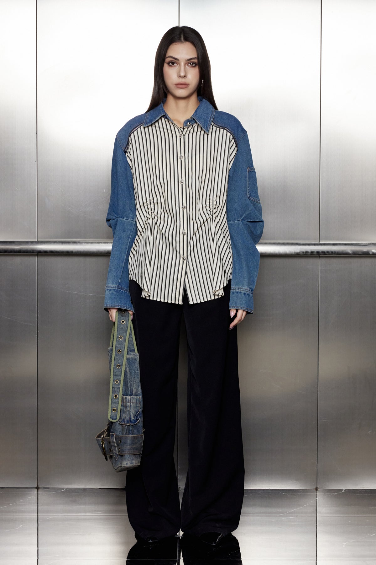 Tanvi Ruch Stripe Denim Shirt