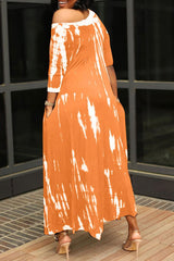 Tie Dye Print Irregular Dress