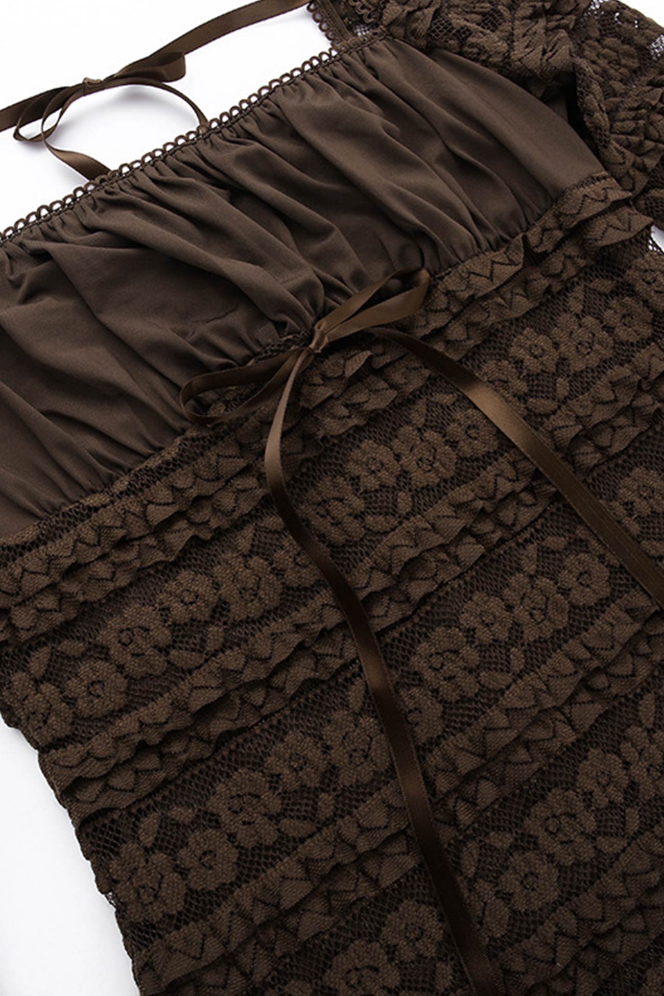 Tiered Lace Flares Sleeve A-line Dress
