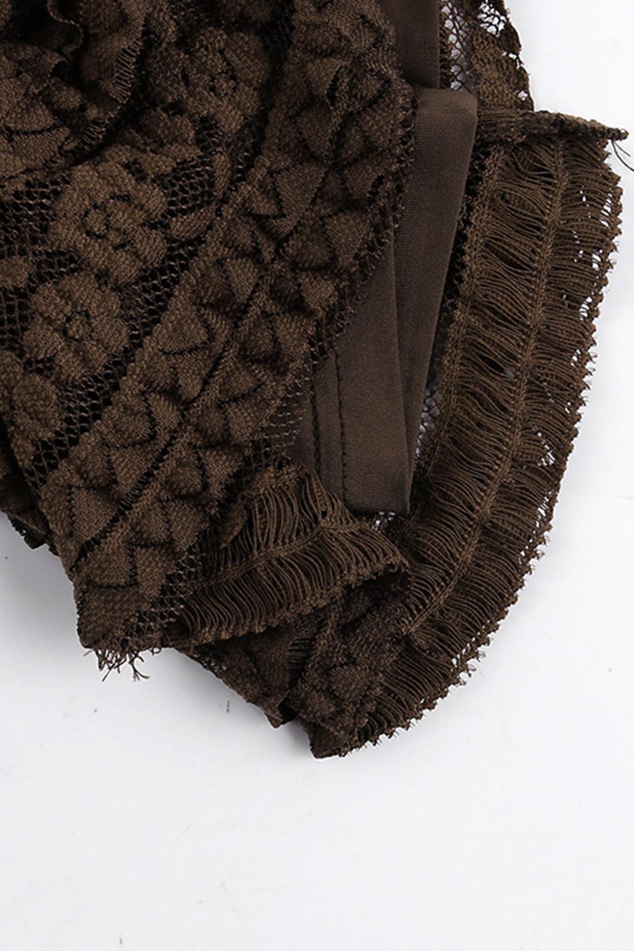 Tiered Lace Flares Sleeve A-line Dress