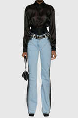 Tiffany Satin See Through Bodysuit