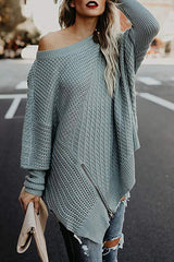 Take It Easy Zip Up Knit Cape Sweater - 5 Colors