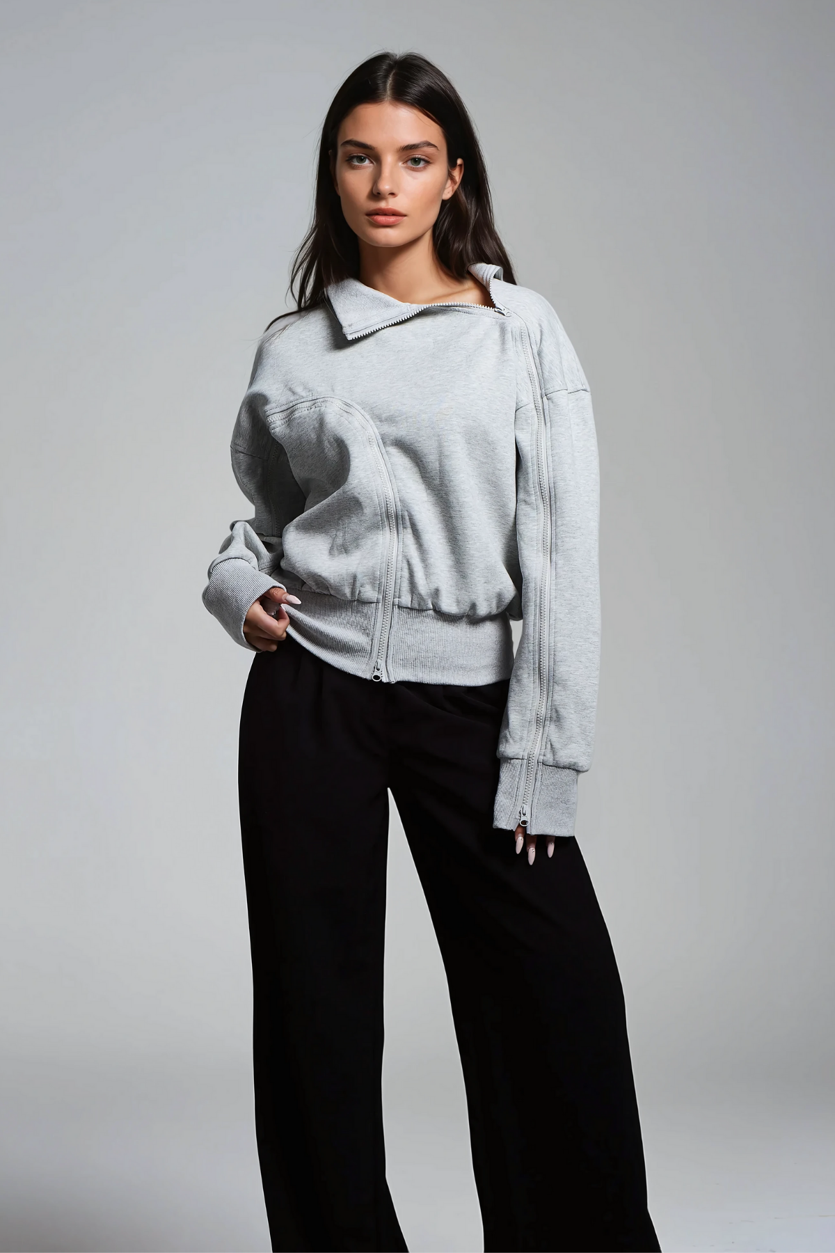 Waverley Asymmetric Zipper Top