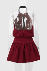 Zeke Hollow Backless Tie Mini Dress