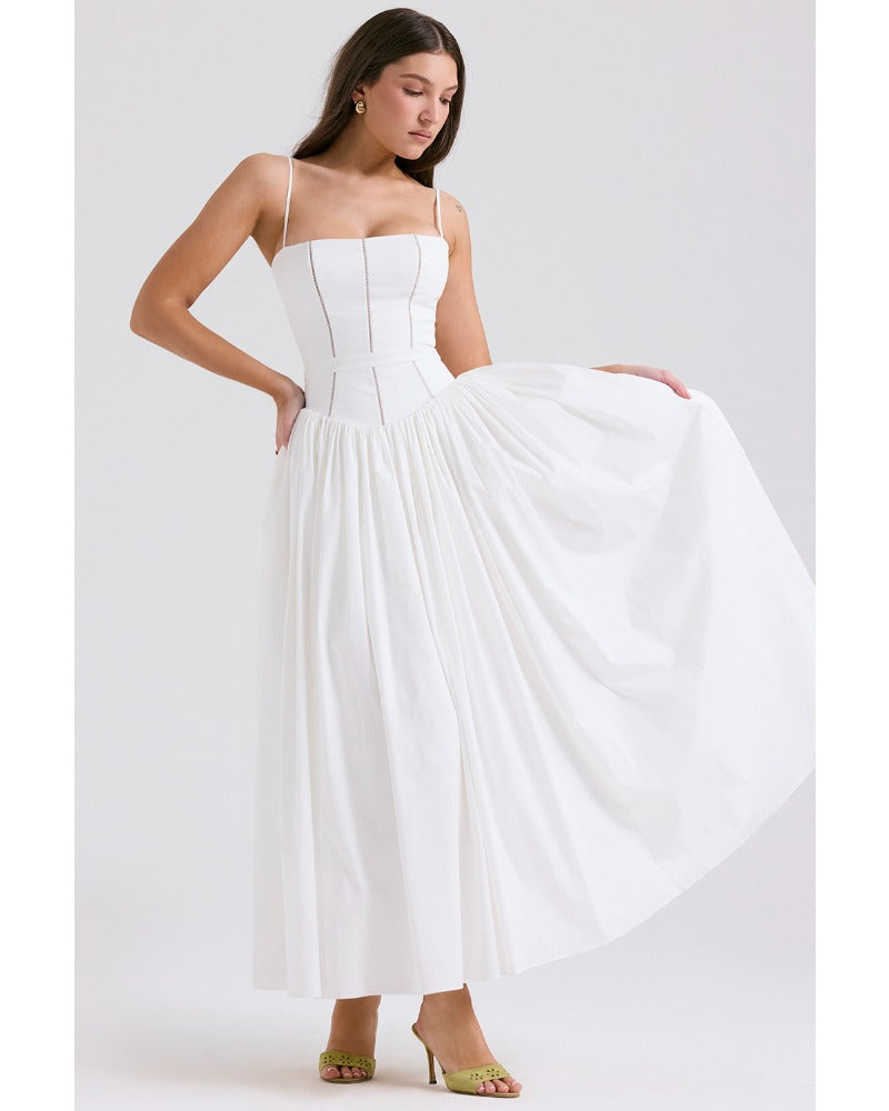 2024ssn sexy Riemenwickel-Patchworkkleid