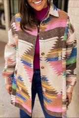 Geometrische, langärmlige Jacke mit Knöpfen