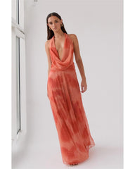 2024ss sexy halter print dress
