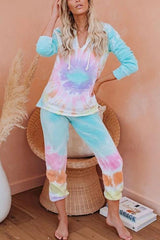 Tie Dye Flower Casual Hoodie