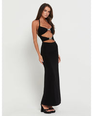 2024ss sexy black  with empty bow dress