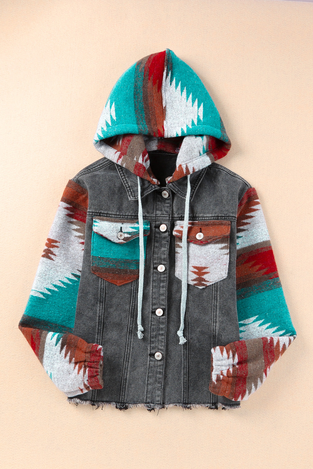 Jeansjacke mit Kapuze und Taschen