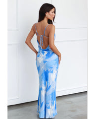 2024ss sexy camisole deep V print dress