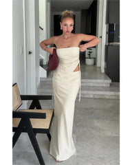 2024ss sexy strapless personality suit dress