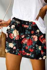 Into Bliss Printed Drawstring Elastic Waist Pocket Shorts