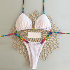 Sexy gestreifter Sling-Bikini 