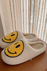 Smiley plush slippers