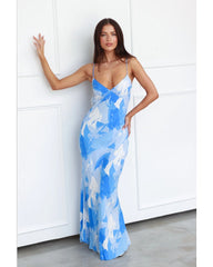 2024ss sexy camisole deep V print dress