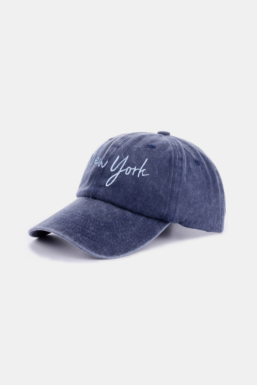 Zenana – Verwaschene Baseballkappe mit City-Stickerei 