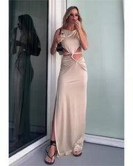 2024ss sexy slim  with slit dress