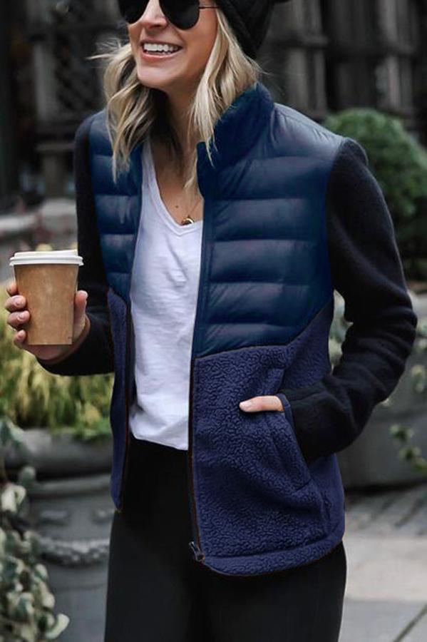 In Fashion Patchwork Contrast Down Jacket