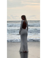 2024ss sexy backless beach dress