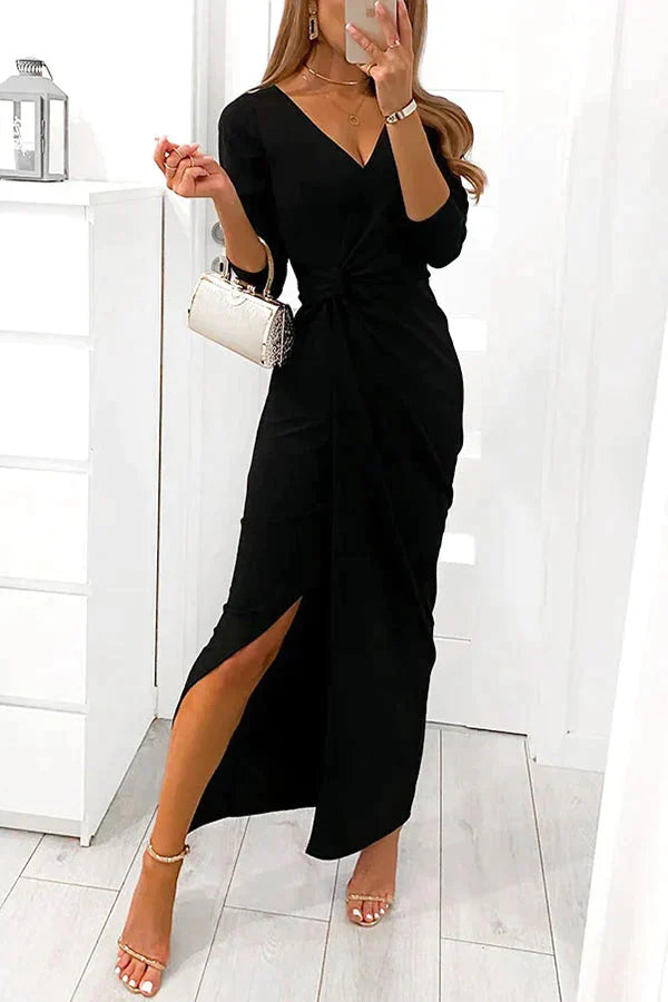With A Twist Slit Midi Dress
