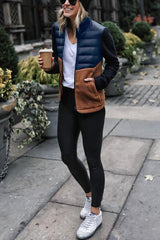 In Fashion Patchwork Contrast Down Jacket