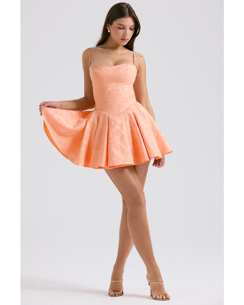 2024ss sexy strap patchwork dress