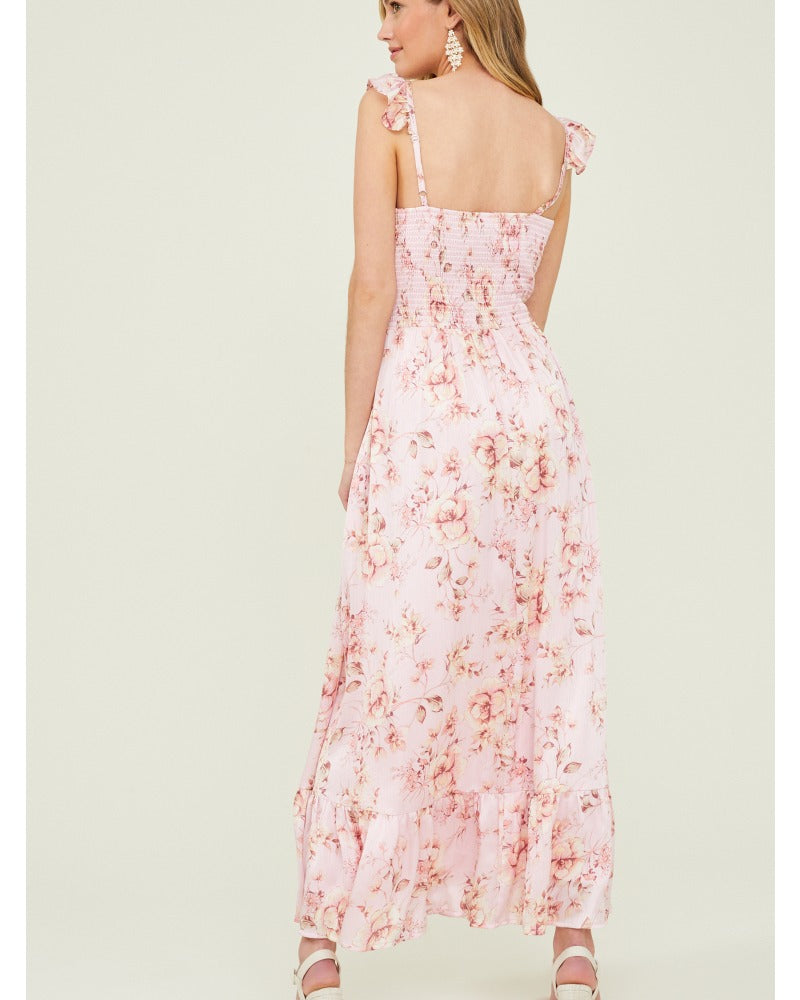 2024ss sexy deep V slim print dress