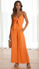 Orange Front Bowtie Jumpsuit