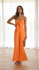 Orange Front Bowtie Jumpsuit
