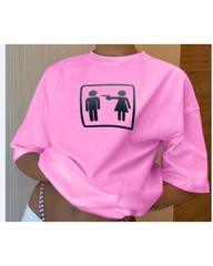 Letter double design casual T-shirt short sleeve