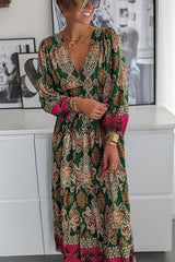 Romantic and Gorgeous Ethnic Printed A-line Midi Dress