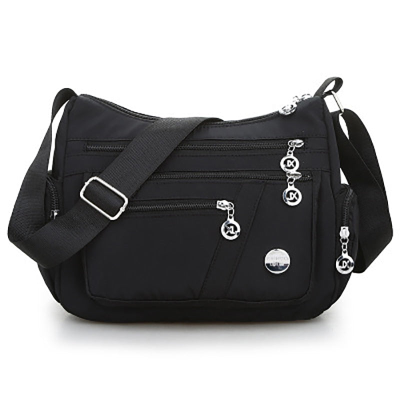 Damen Schulter-Umhängetasche Oxford wasserdichte Handtasche mit Reißverschluss