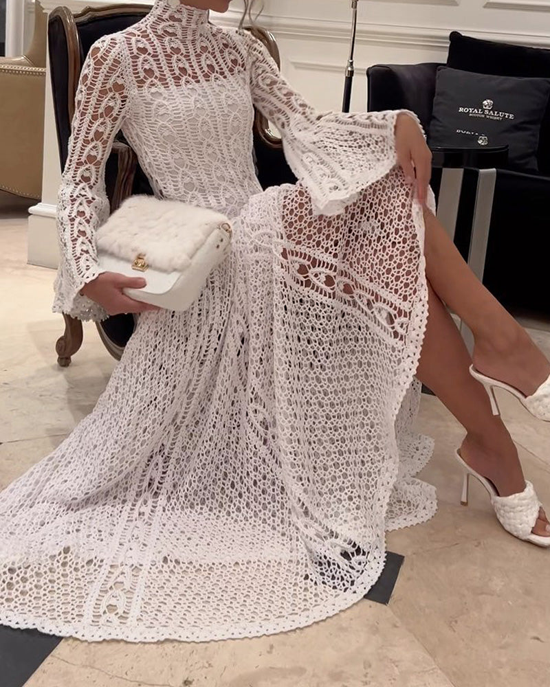 Long Sleeve Cutout Elegant Dress