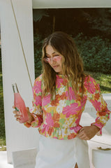 Pink Rose Print Top