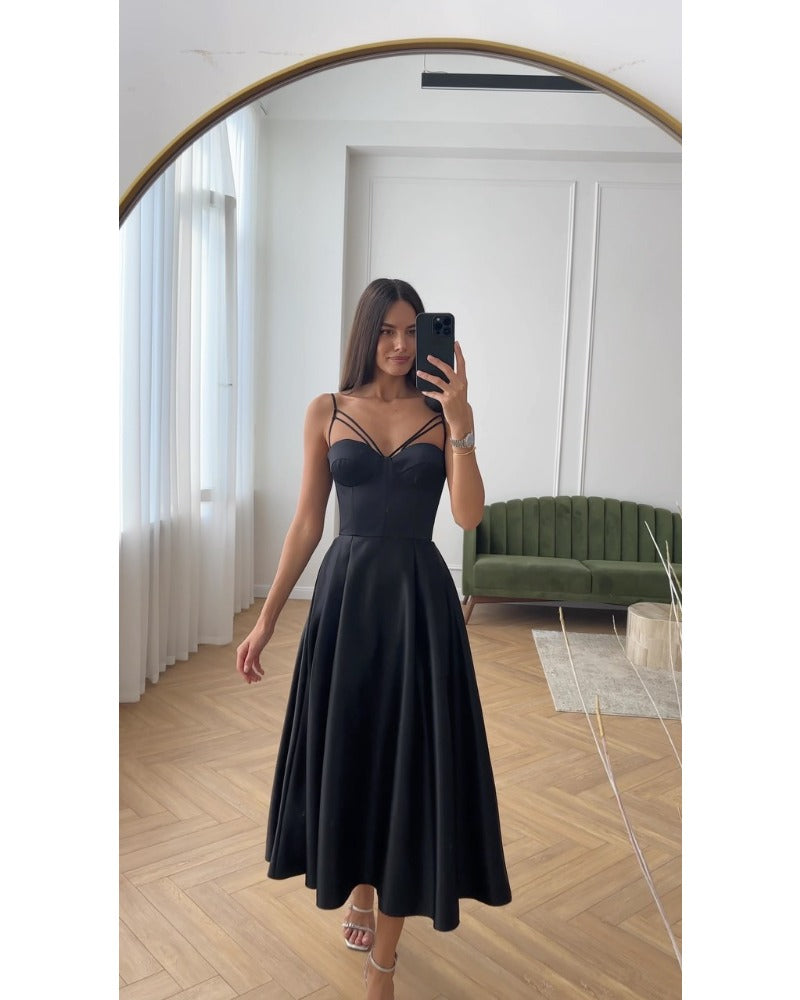 2024ss sexy strapless strapless party dress