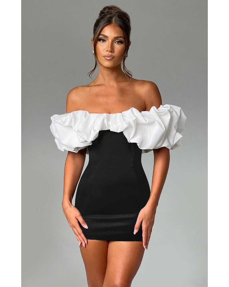 2024ss sexy Boob Top Patchwork Po Kleid 