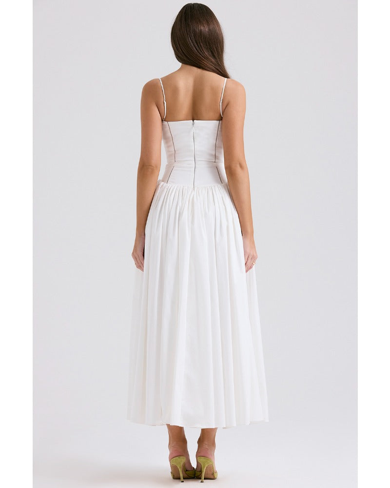 2024ssn sexy Riemenwickel-Patchworkkleid