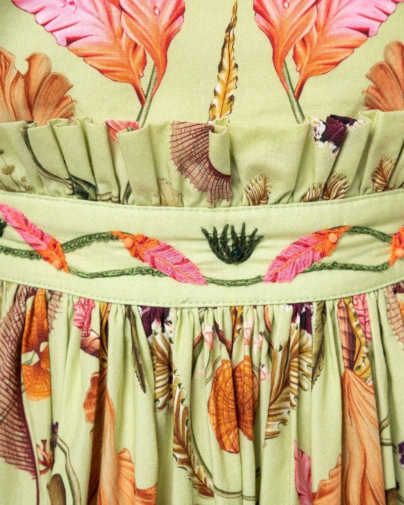 2024ss sexy halter plant print dress