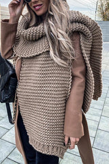 Winter handmade thick wool knitted scarf