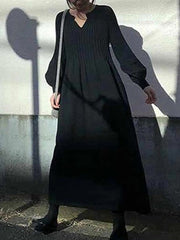 Casual Long Sleeves Solid Modern Color High-Neck Mini Dresses