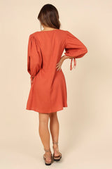 Brown Button Down Shift Dress