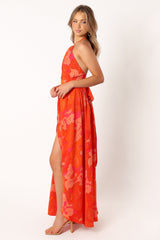 Cristee Halterneck Maxi Dress - Orange