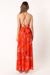 Cristee Halterneck Maxi Dress - Orange