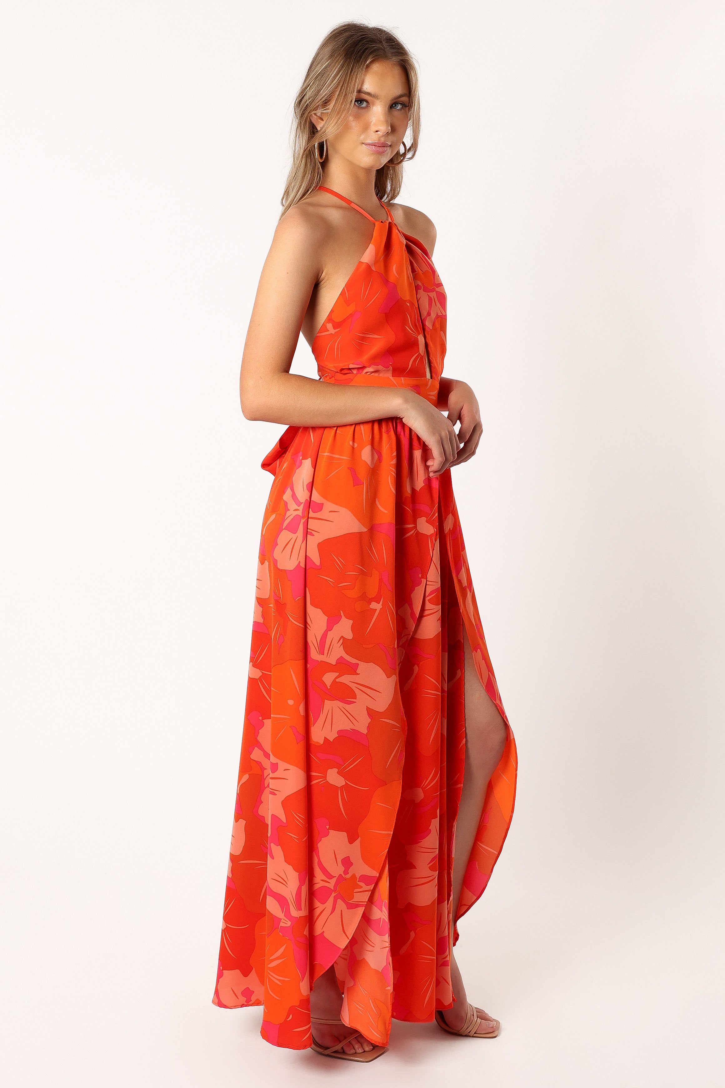 Cristee Halterneck Maxi Dress - Orange