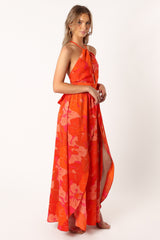 Cristee Halterneck Maxi Dress - Orange