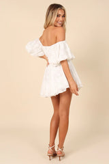 White Off Shoulder Mini Dress