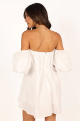White Off Shoulder Mini Dress